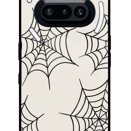 Spider Web Nothing Phone 3A Glass Case Back Cover by Casekaro