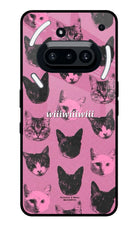 Pink Cats Nothing Phone 3A Glass Case