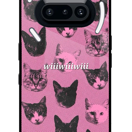 Pink Cats Nothing Phone 3A Glass Case Back Cover by Casekaro