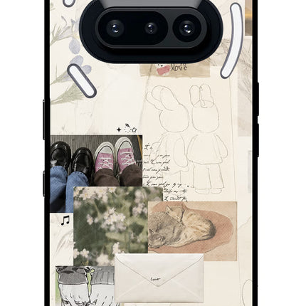 Soft Aesthetic Nothing Phone 3A Glass Case Back Cover by Casekaro