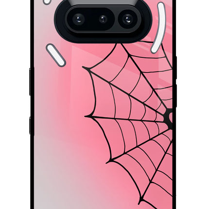 Pink Web Nothing Phone 3A Glass Case Back Cover by Casekaro