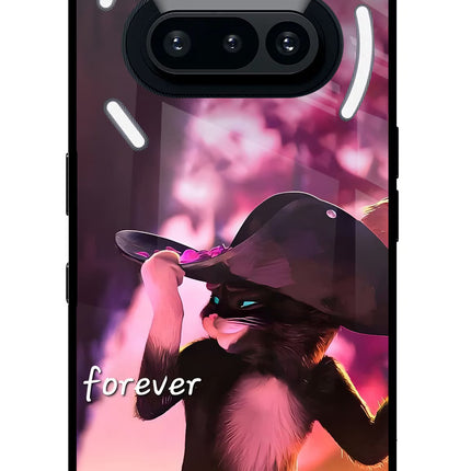 Forever Cat Nothing Phone 3A Glass Case Back Cover by Casekaro