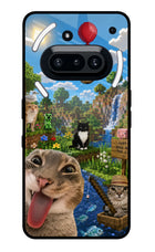 Minecraft Cat Chaos Nothing Phone 3A Glass Case