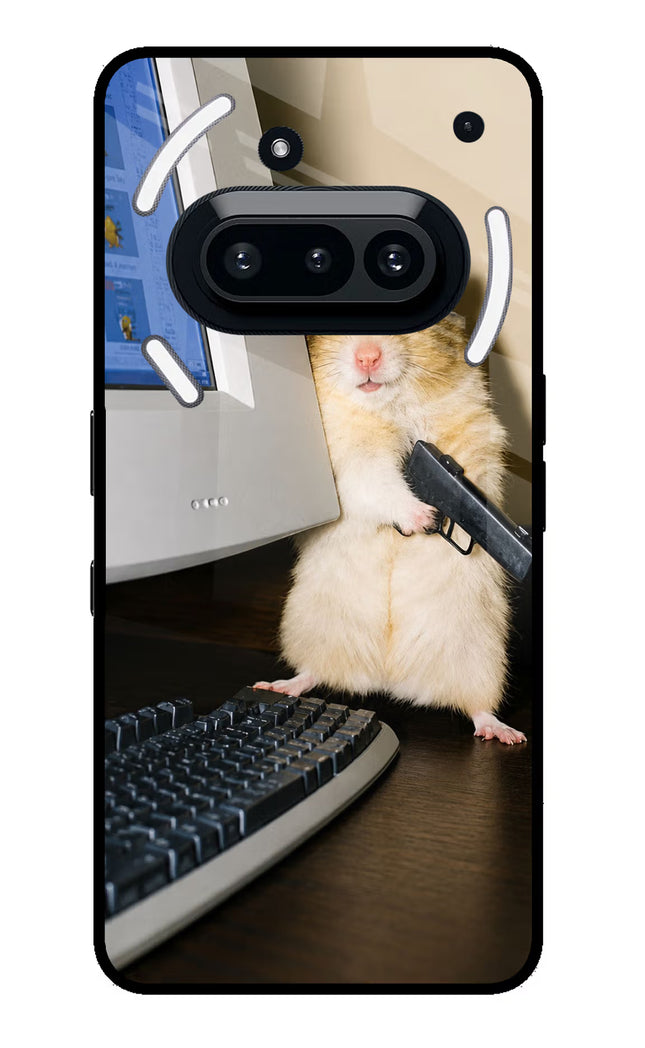 Hacker Hamster Nothing Phone 3A Glass Case