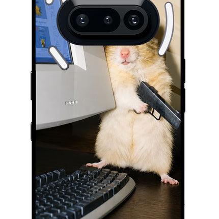 Hacker Hamster Nothing Phone 3A Glass Case Back Cover by Casekaro