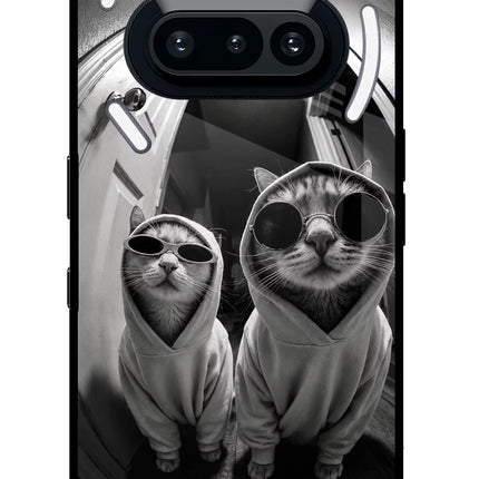 Hood Cats Nothing Phone 3A Glass Case Back Cover by Casekaro