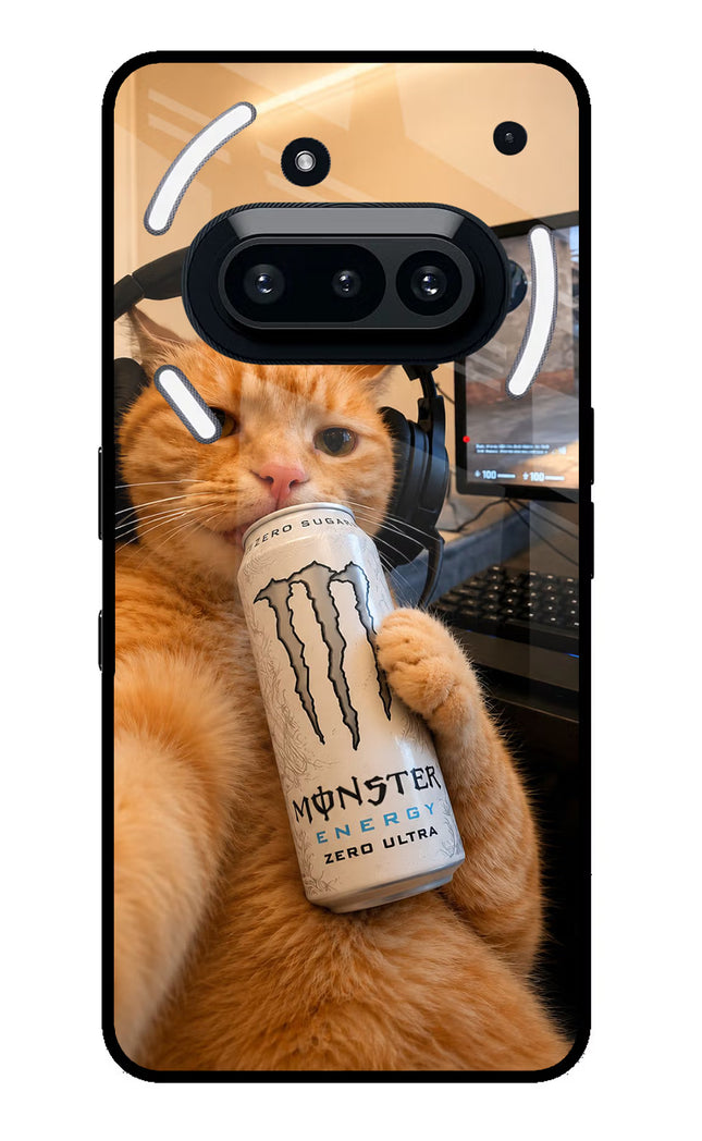 Gamer Cat Energy Nothing Phone 3A Glass Case