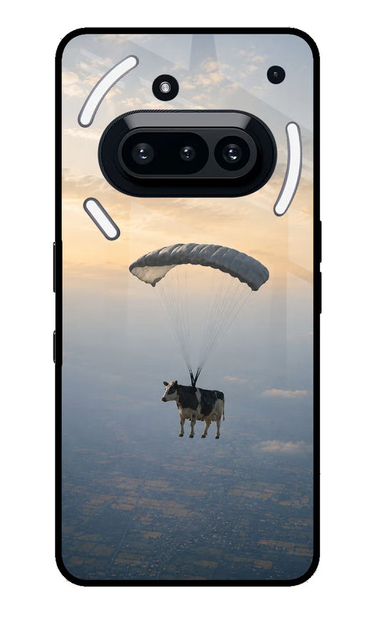 Skydiving Cow Nothing Phone 3A Glass Case