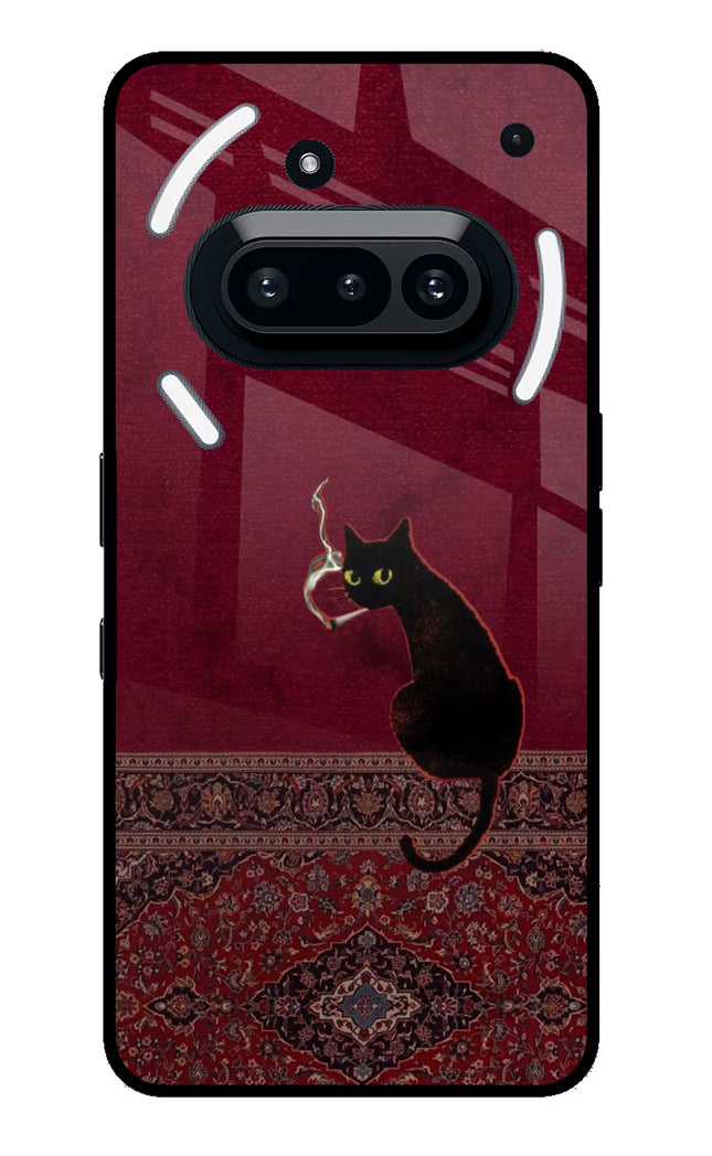 Midnight Cat Nothing Phone 3A Glass Case