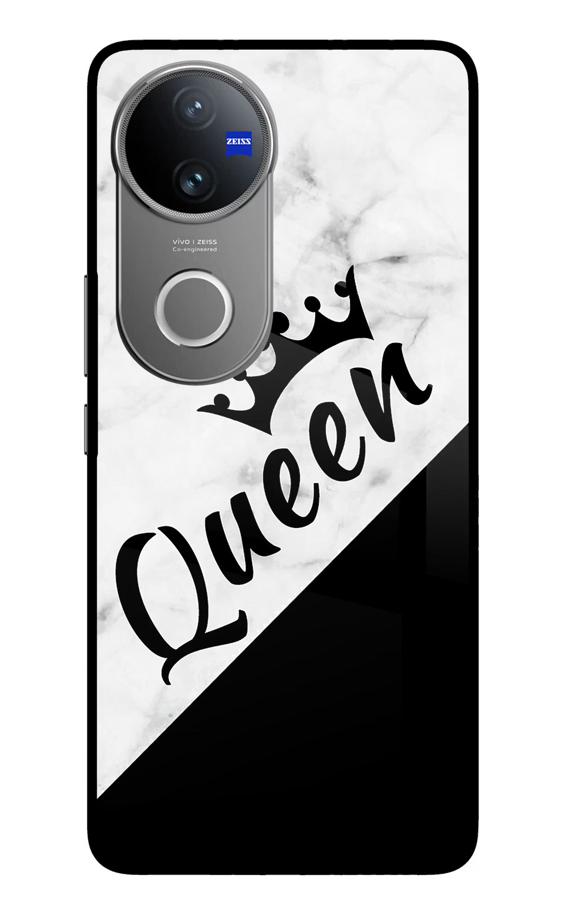 Queen Vivo V50 5G Glass Case Back Cover by Casekaro