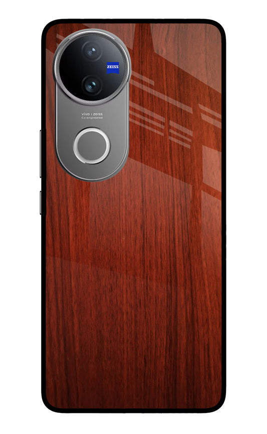 Wooden Plain Pattern Vivo V50 5G Glass Case