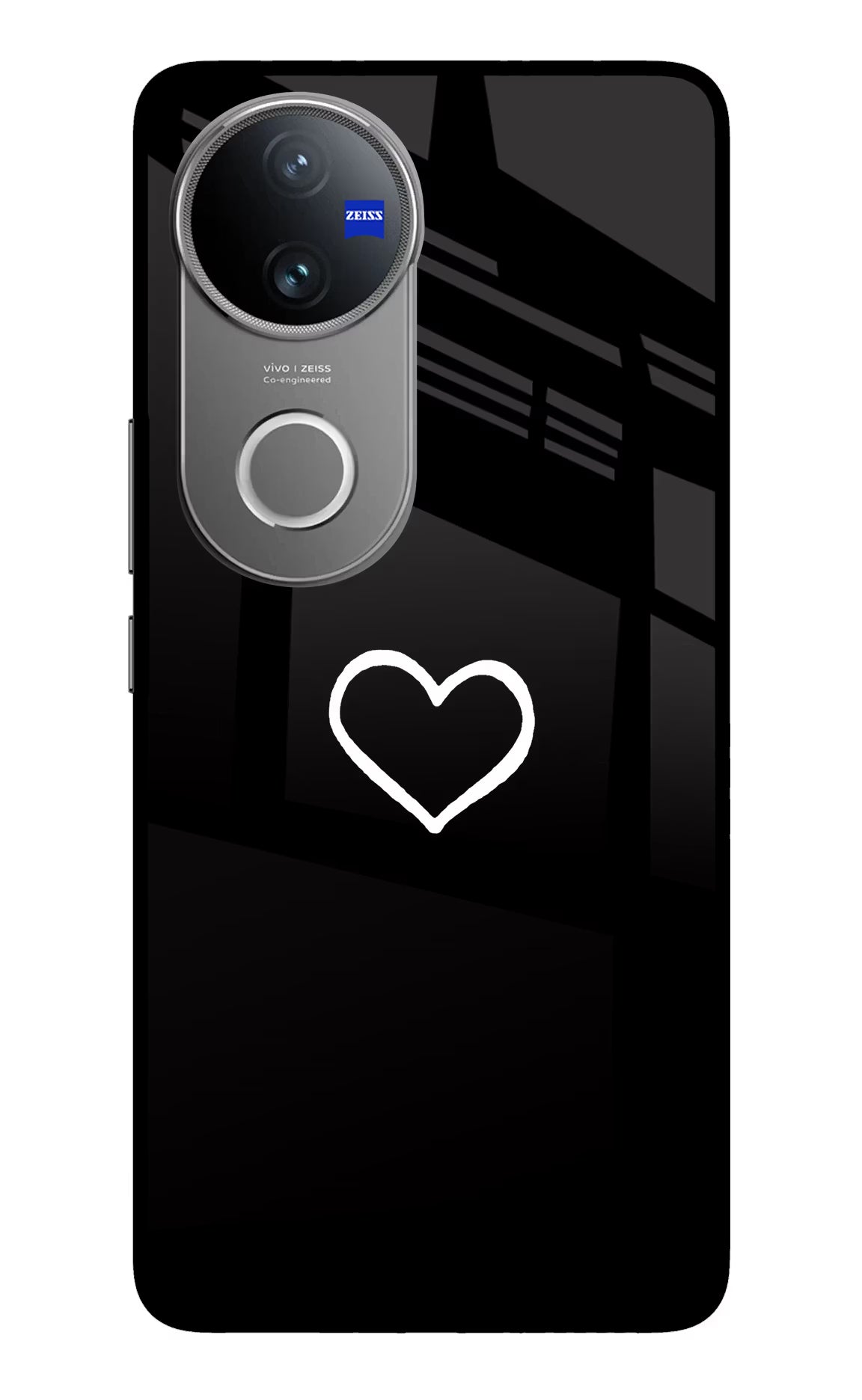 Heart Vivo V50 5G Glass Case Back Cover by Casekaro