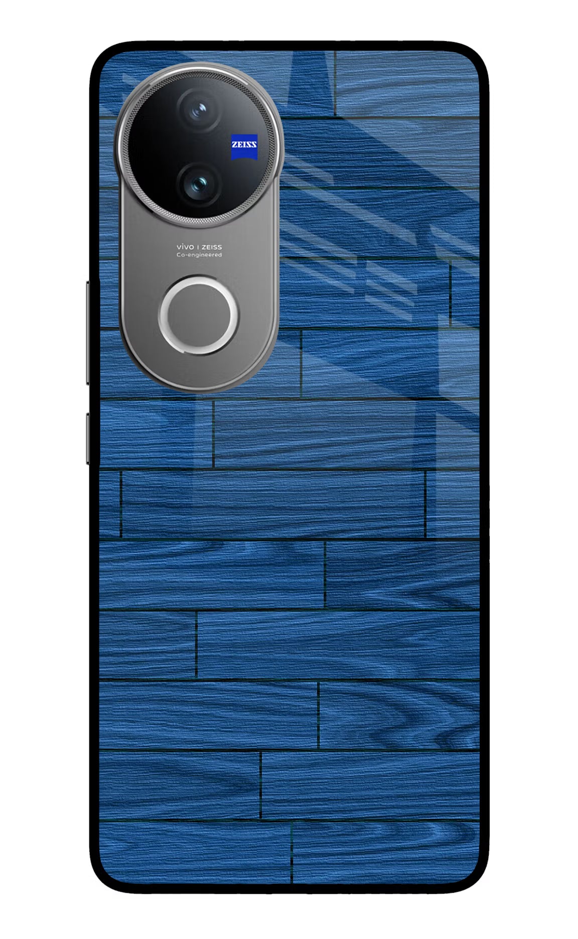 Wooden Texture Vivo V50 5G Glass Case Back Cover by Casekaro
