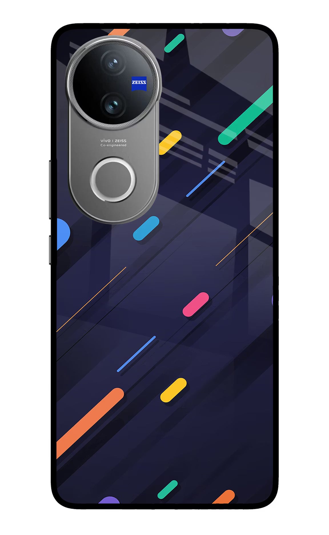Abstract Design Vivo V50 5G Glass Case Back Cover by Casekaro