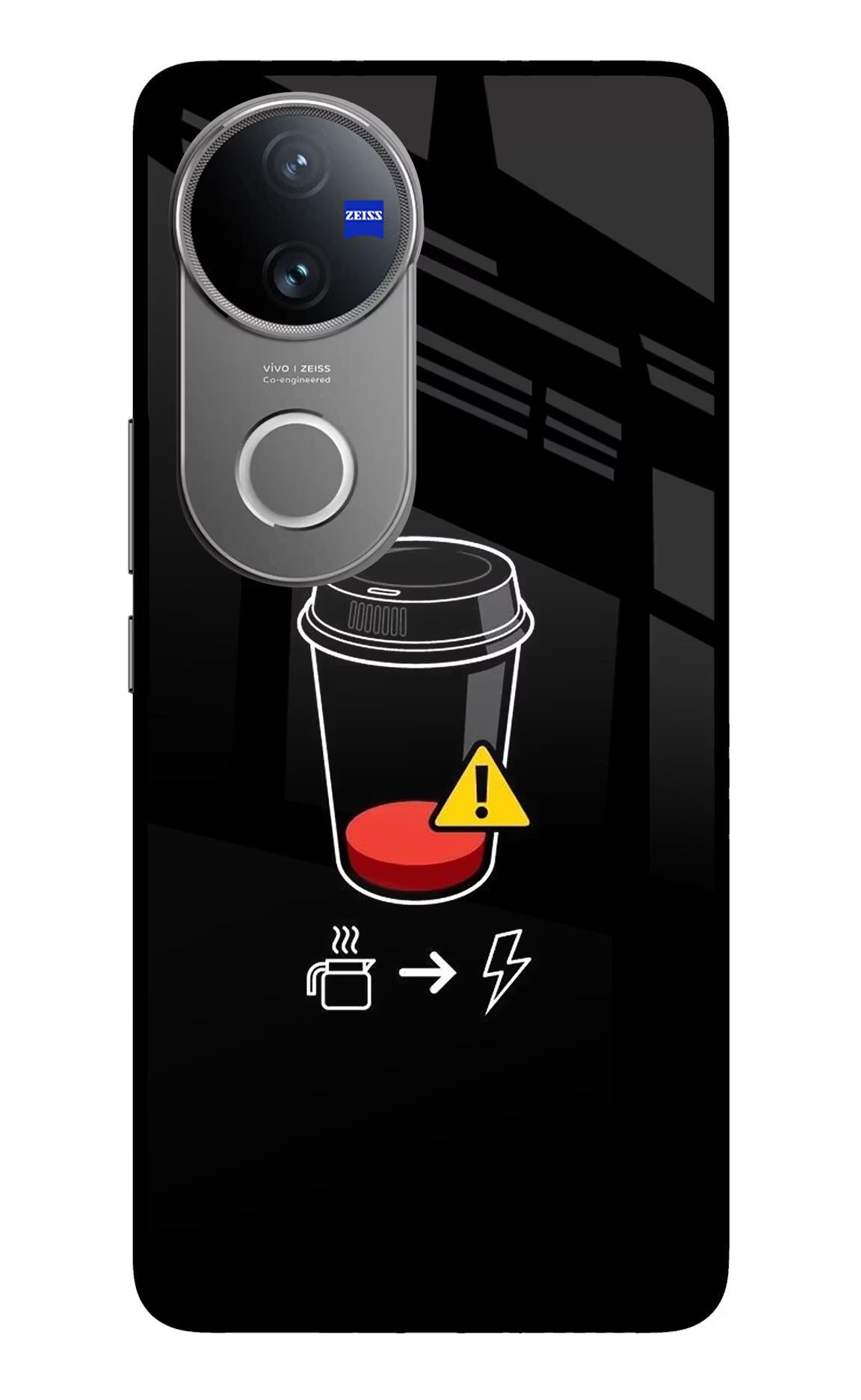 Coffee Vivo V50 5G Glass Case Back Cover by Casekaro