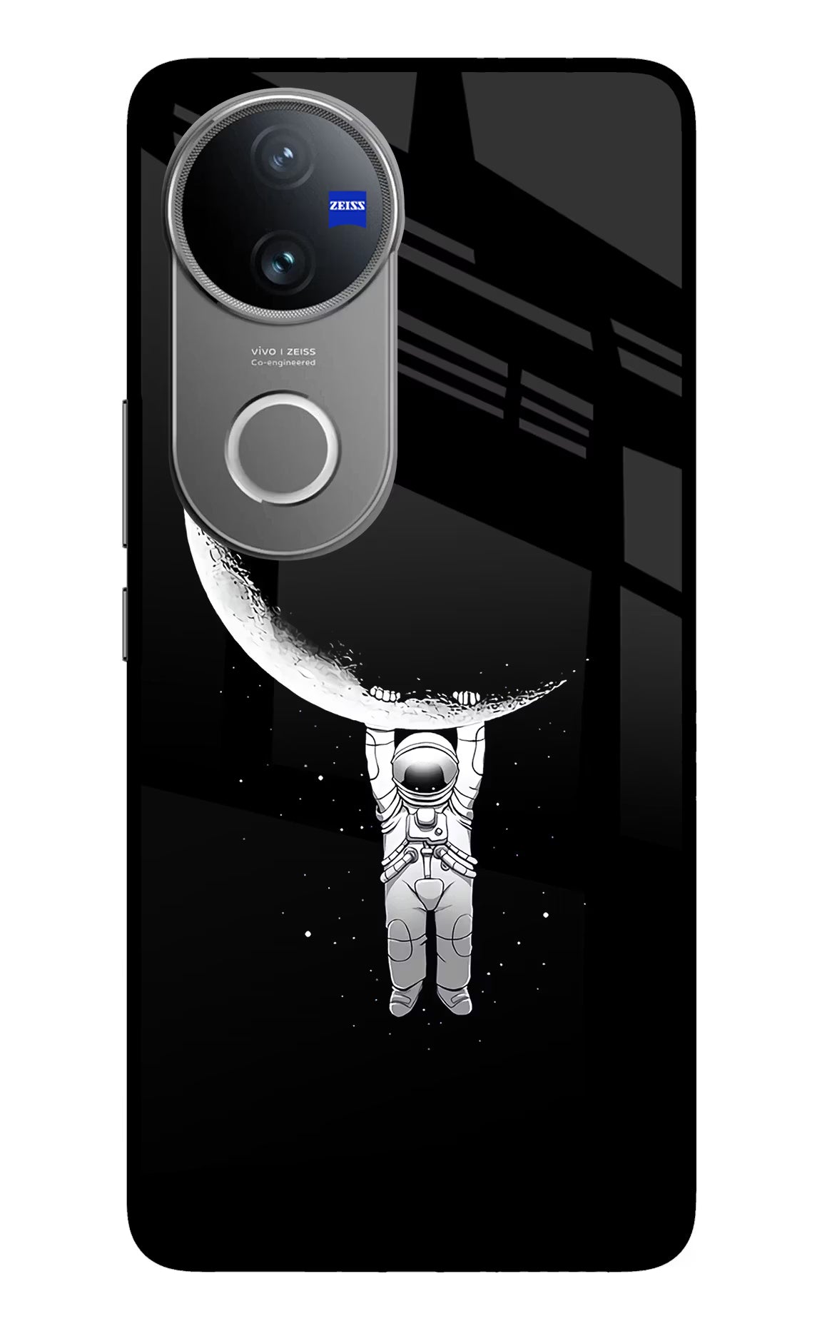Moon Space Vivo V50 5G Glass Case Back Cover by Casekaro
