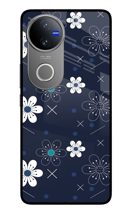 Flowers Vivo V50 5G Glass Case
