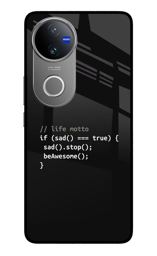 Life Motto Code Vivo V50 5G Glass Case