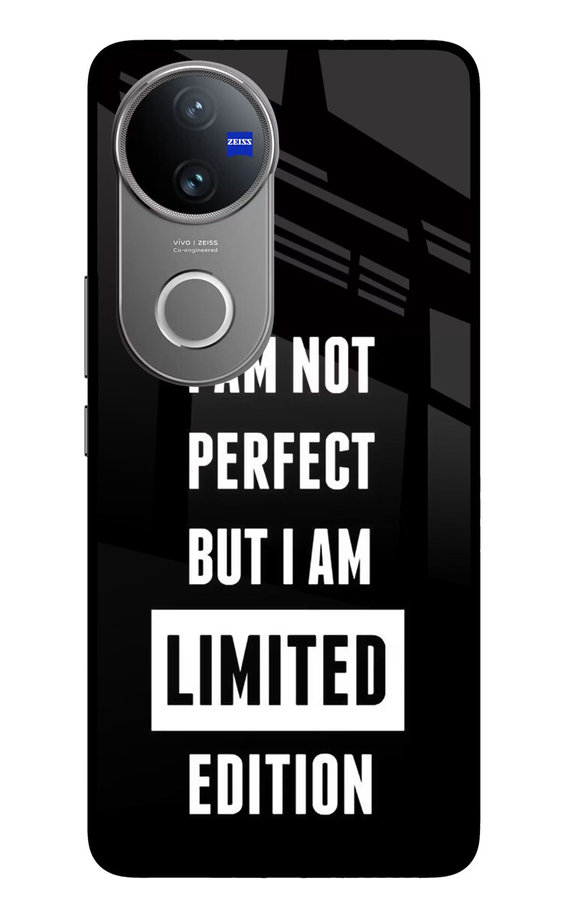 I Am Not Perfect But I Am Limited Edition Vivo V50 5G Glass Case Back Cover by Casekaro