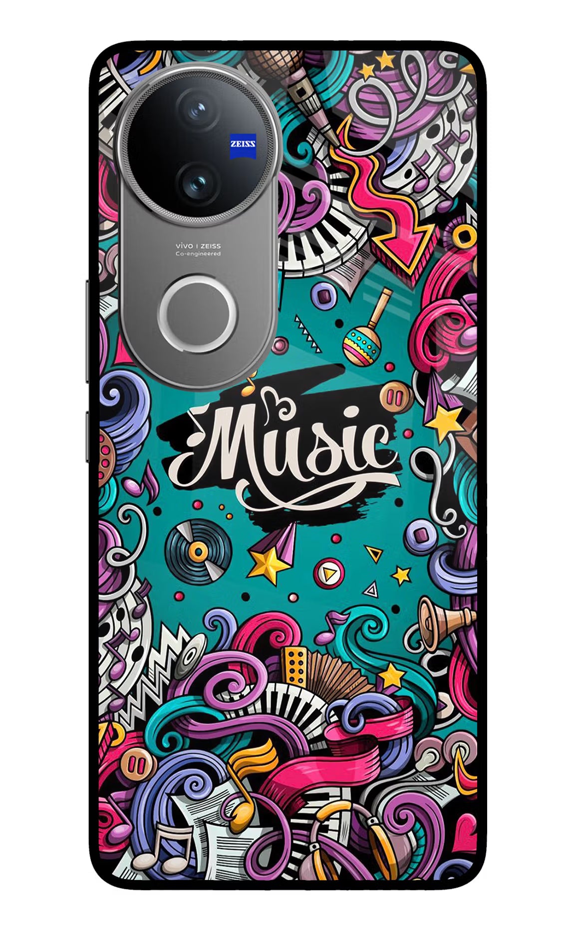 Music Graffiti Vivo V50 5G Glass Case