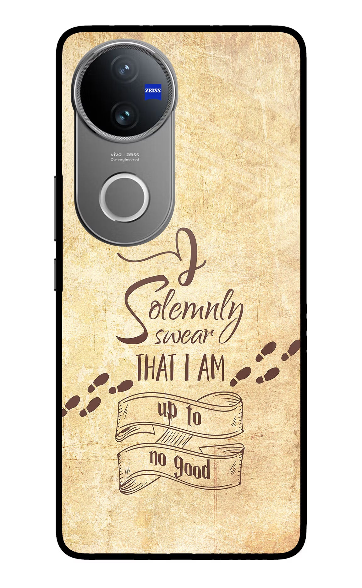 I Solemnly swear that i up to no good Vivo V50 5G Glass Case Back Cover by Casekaro