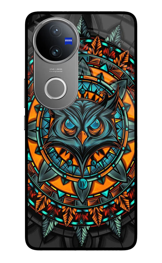 Angry Owl Art Vivo V50 5G Glass Case