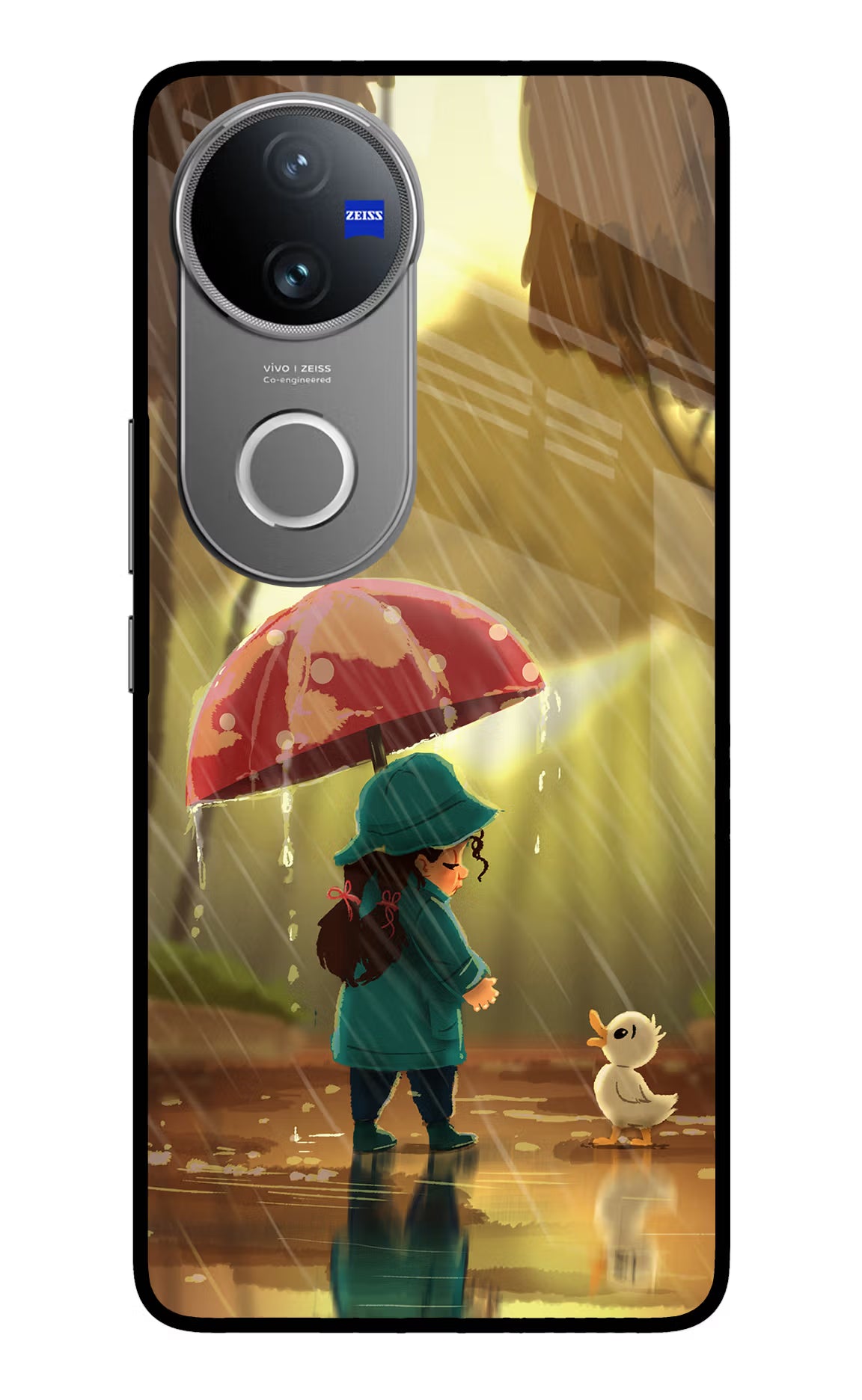 Rainy Day Vivo V50 5G Glass Case Back Cover by Casekaro