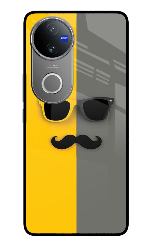 Sunglasses with Mustache Vivo V50 5G Glass Case