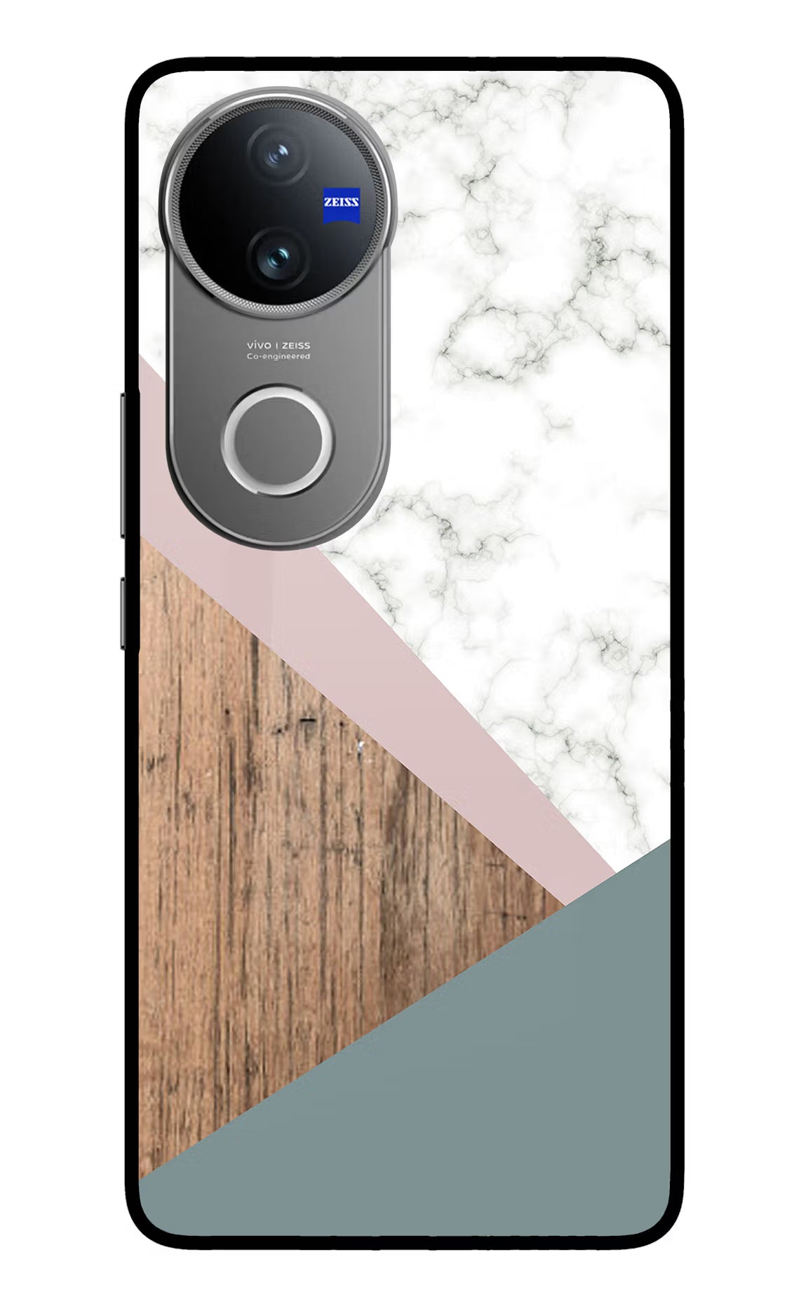 Marble wood Abstract Vivo V50 5G Glass Case Back Cover by Casekaro