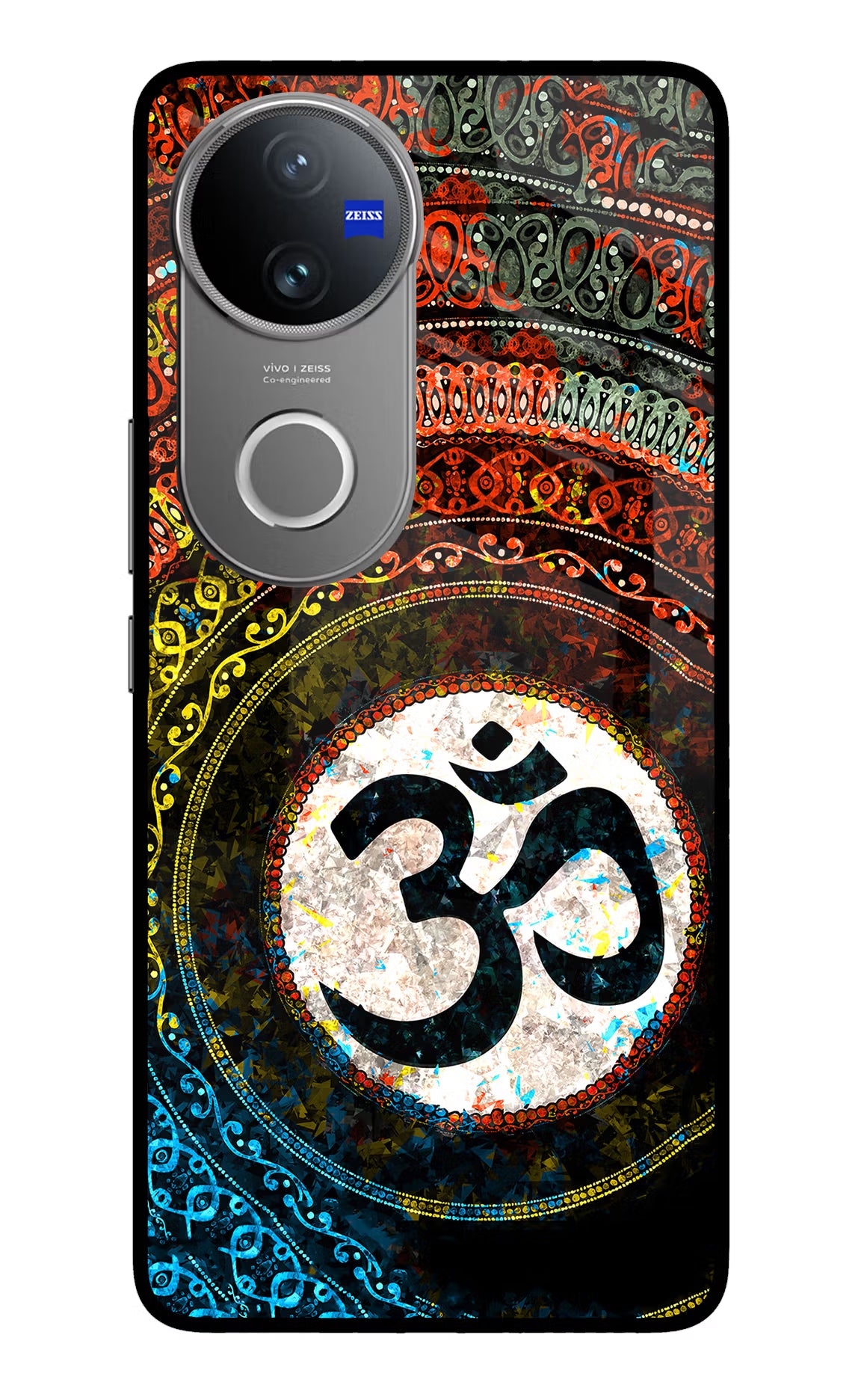 Om Cultural Vivo V50 5G Glass Case Back Cover by Casekaro
