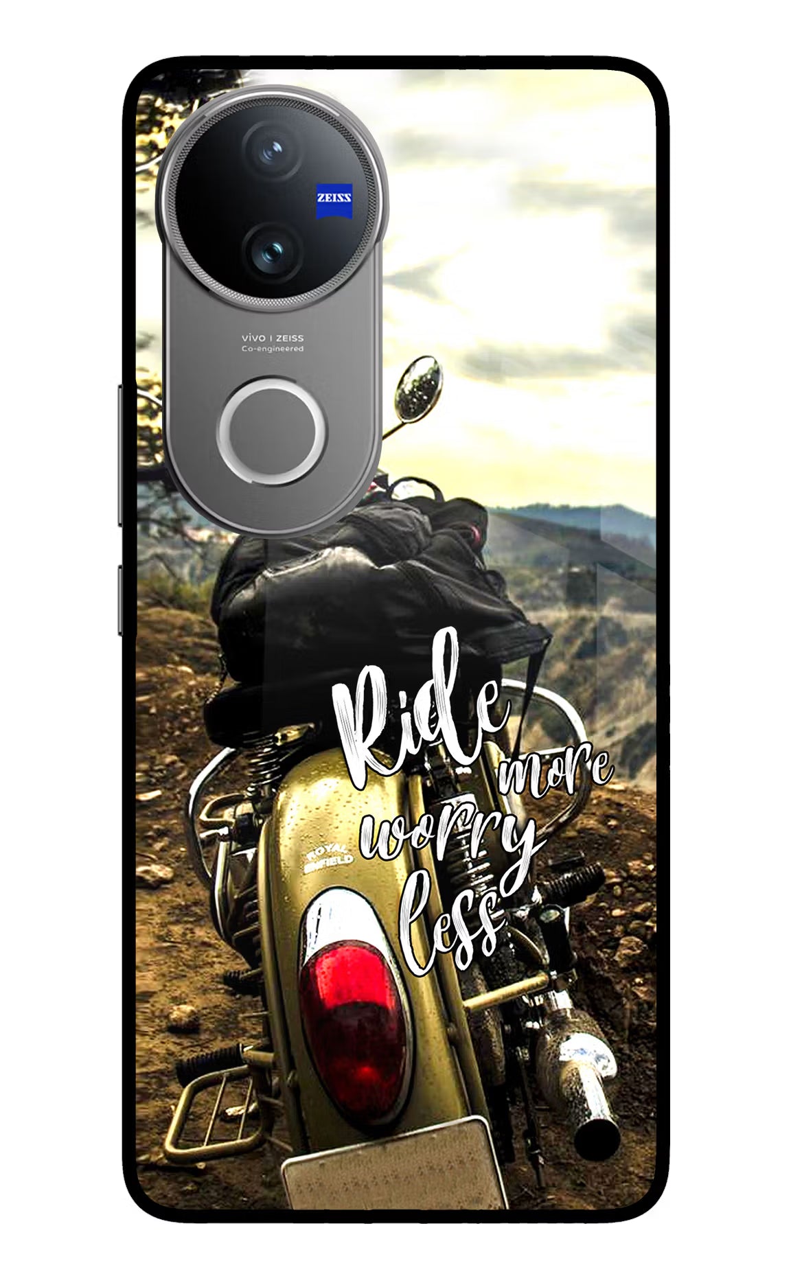 Ride More Worry Less Vivo V50 5G Glass Case