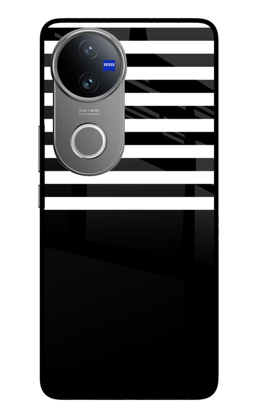 Black and White Print Vivo V50 5G Glass Case