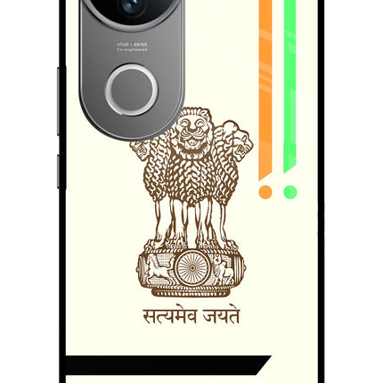 Satyamev Jayate Brown Logo Vivo V50 5G Glass Case