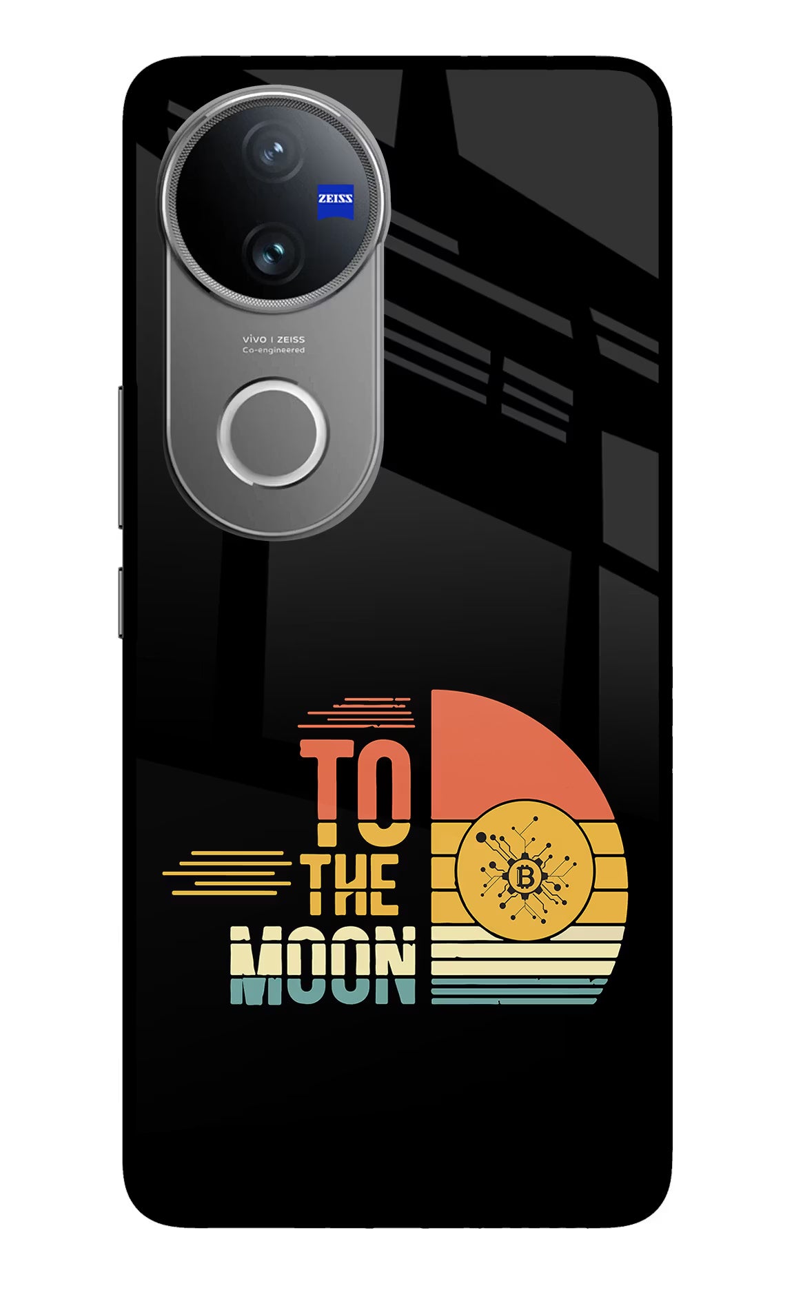 To the Moon Vivo V50 5G Glass Case Back Cover by Casekaro