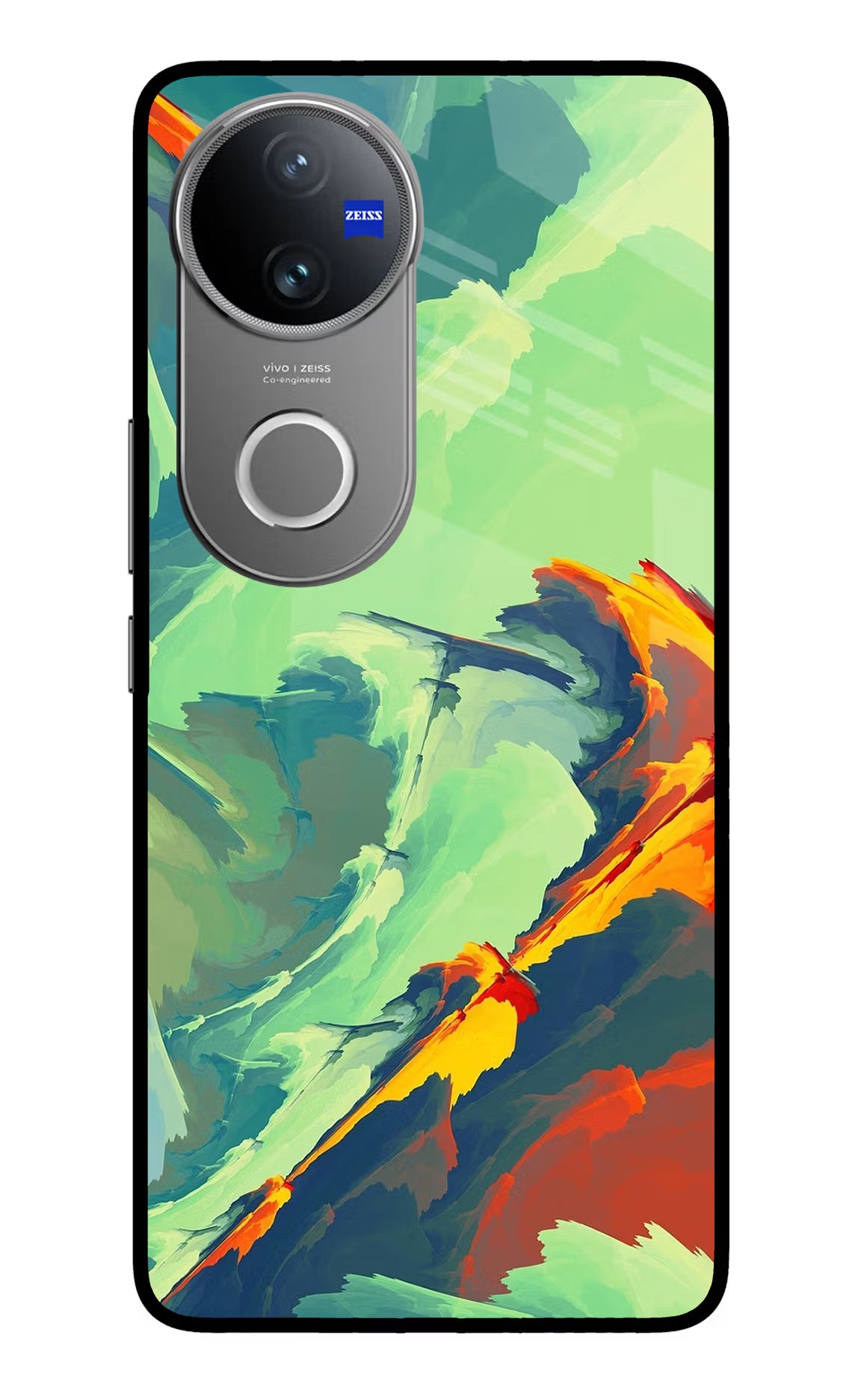 Paint Art Vivo V50 5G Glass Case Back Cover by Casekaro