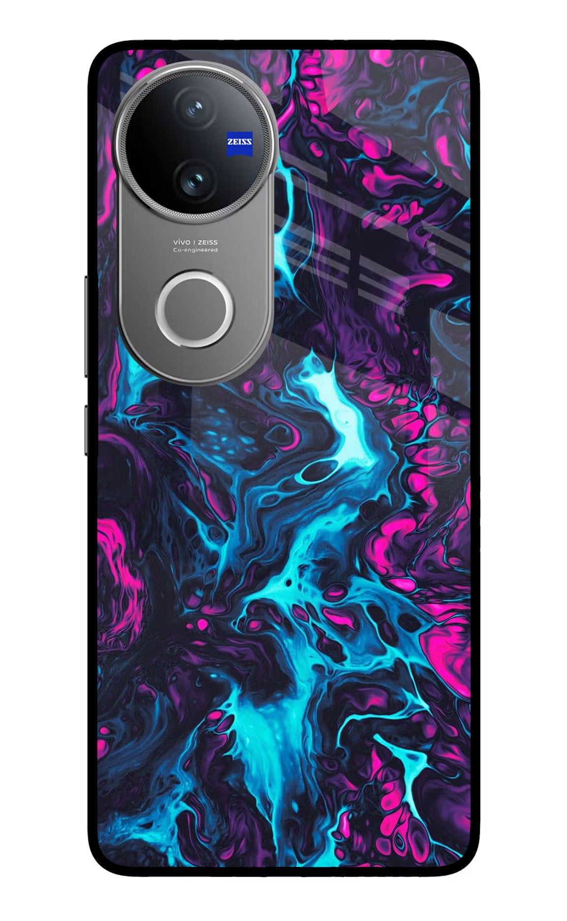 Abstract Vivo V50 5G Glass Case Back Cover by Casekaro