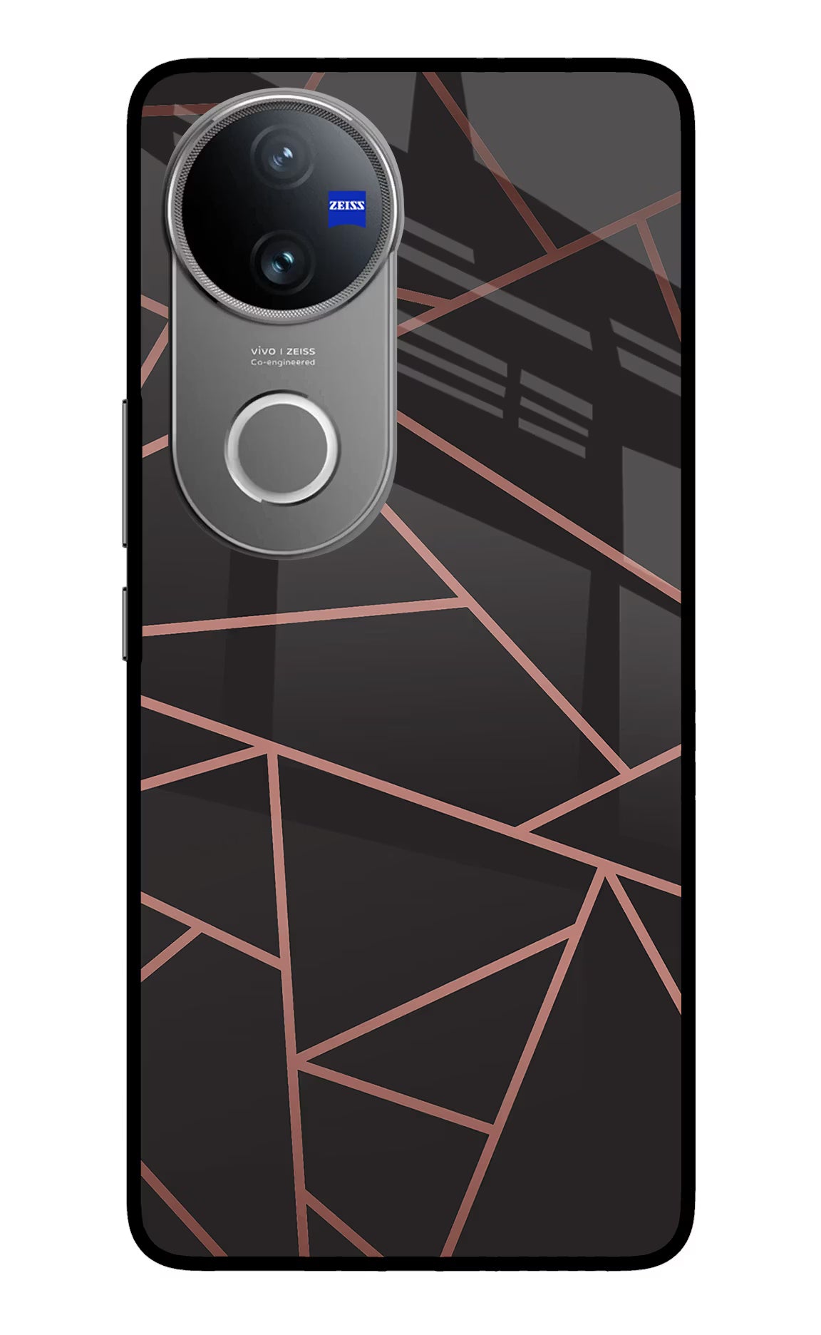 Geometric Pattern Vivo V50 5G Glass Case Back Cover by Casekaro