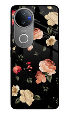 Flowers Vivo V50 5G Glass Case