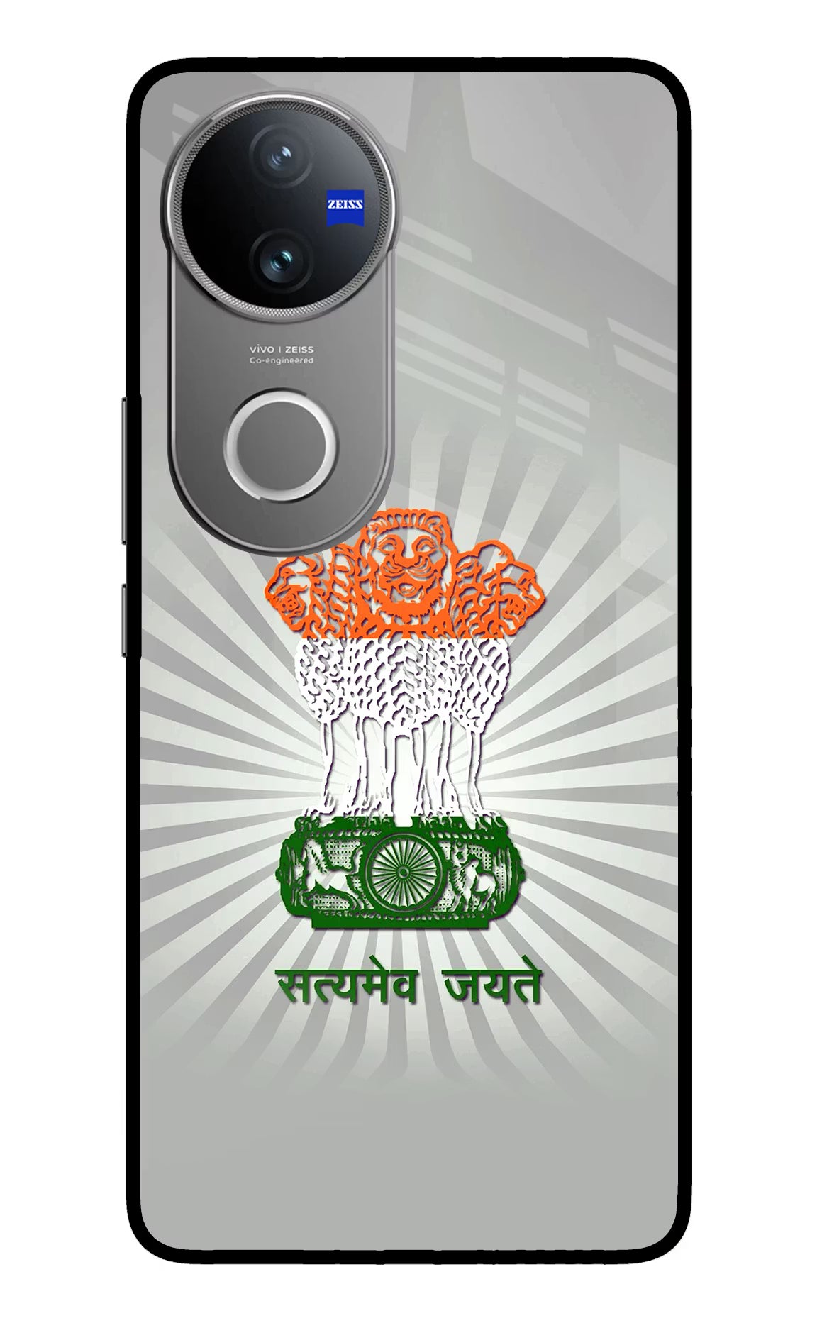Satyamev Jayate Art Vivo V50 5G Glass Case Back Cover by Casekaro
