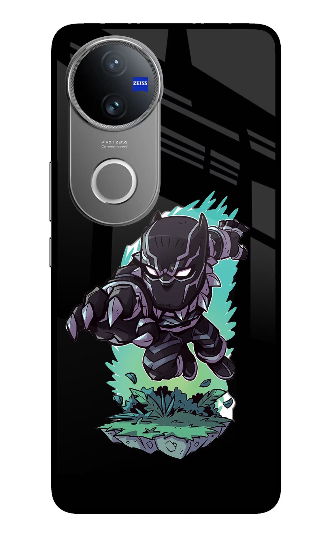 Black Panther Vivo V50 5G Glass Case Back Cover by Casekaro