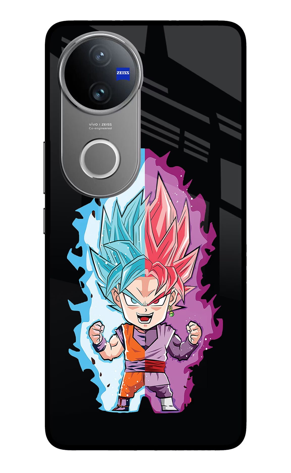 Chota Goku Vivo V50 5G Glass Case Back Cover by Casekaro