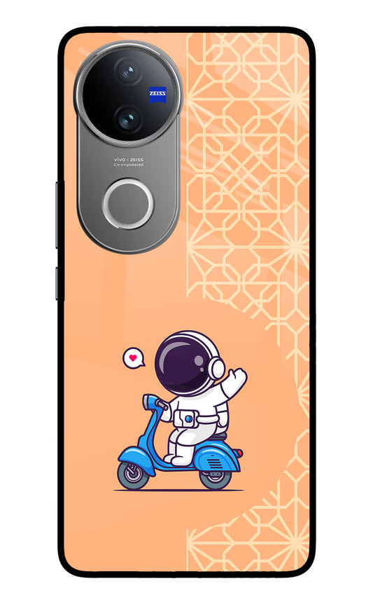 Cute Astronaut Riding Vivo V50 5G Glass Case