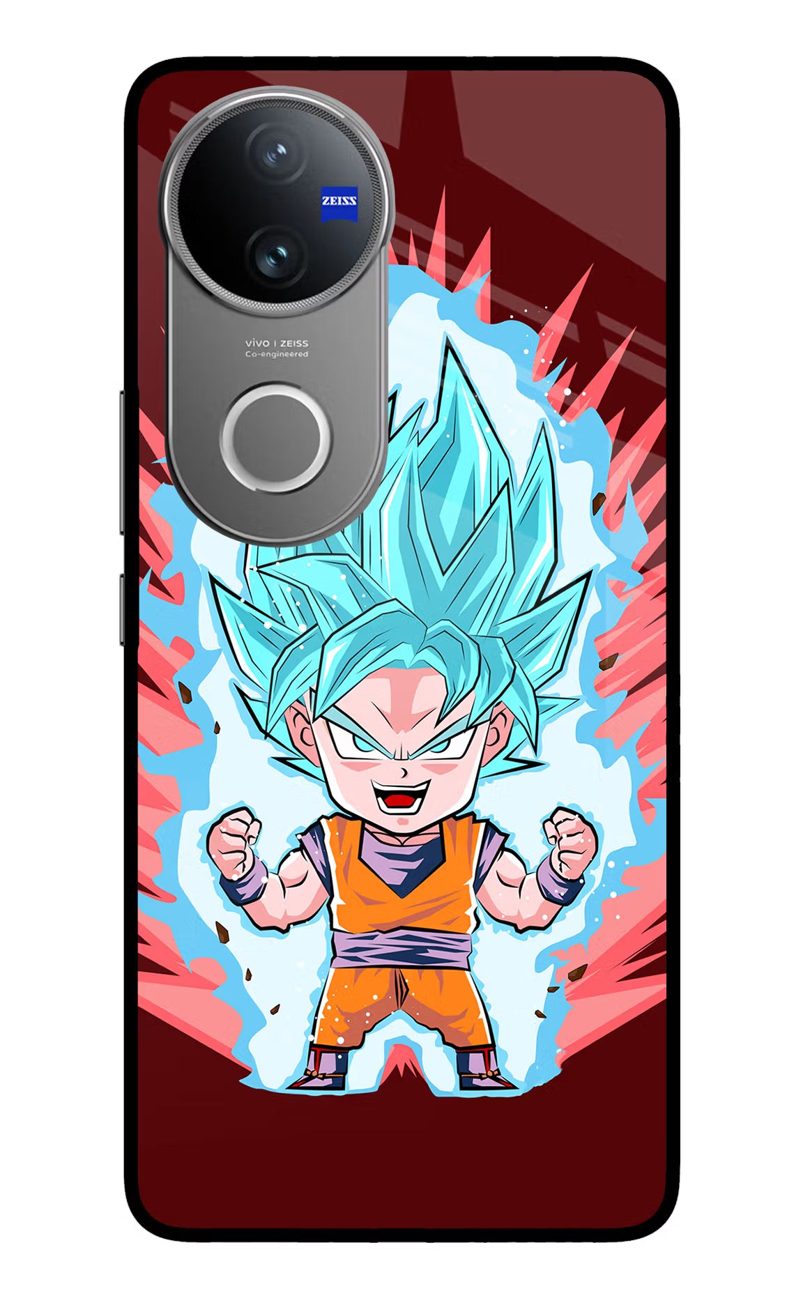 Goku Little Vivo V50 5G Glass Case Back Cover by Casekaro