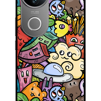 Veggie Doodle Vivo V50 5G Glass Case