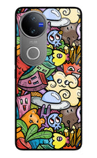 Veggie Doodle Vivo V50 5G Glass Case
