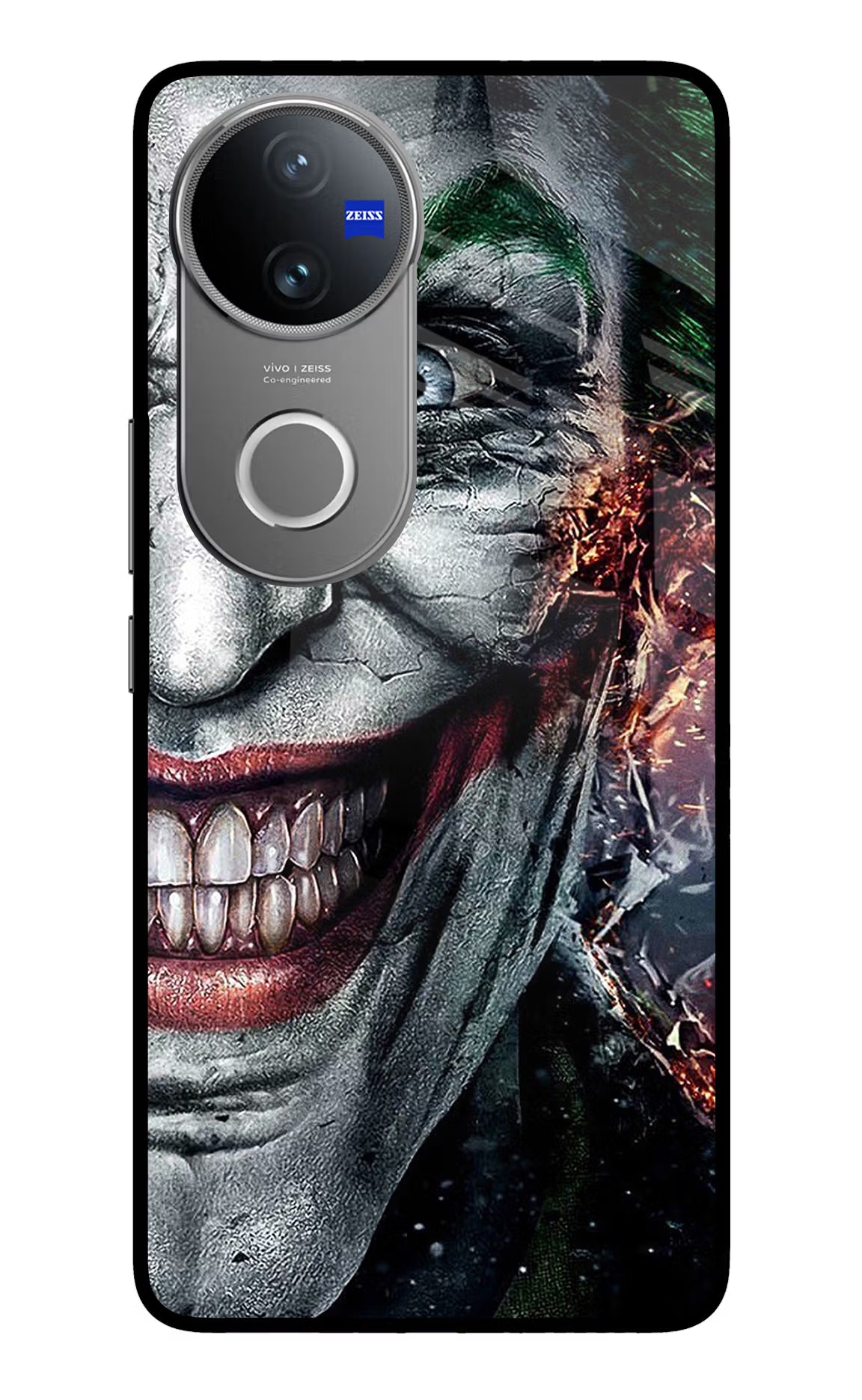 Joker Cam Vivo V50 5G Glass Case Back Cover by Casekaro