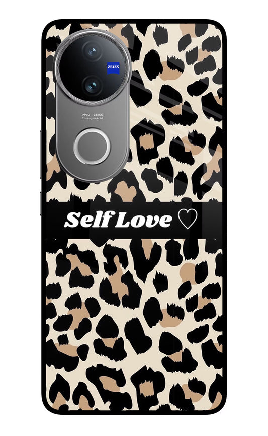 Leopard Print Self Love Vivo V50 5G Glass Case