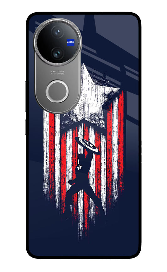 Captain America Marvel Art Vivo V50 5G Glass Case
