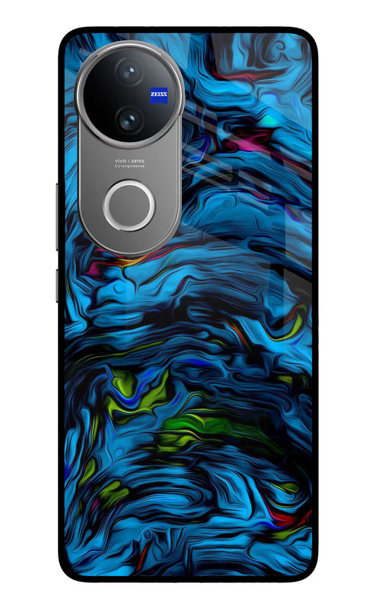 Dark Blue Abstract Vivo V50 5G Glass Case