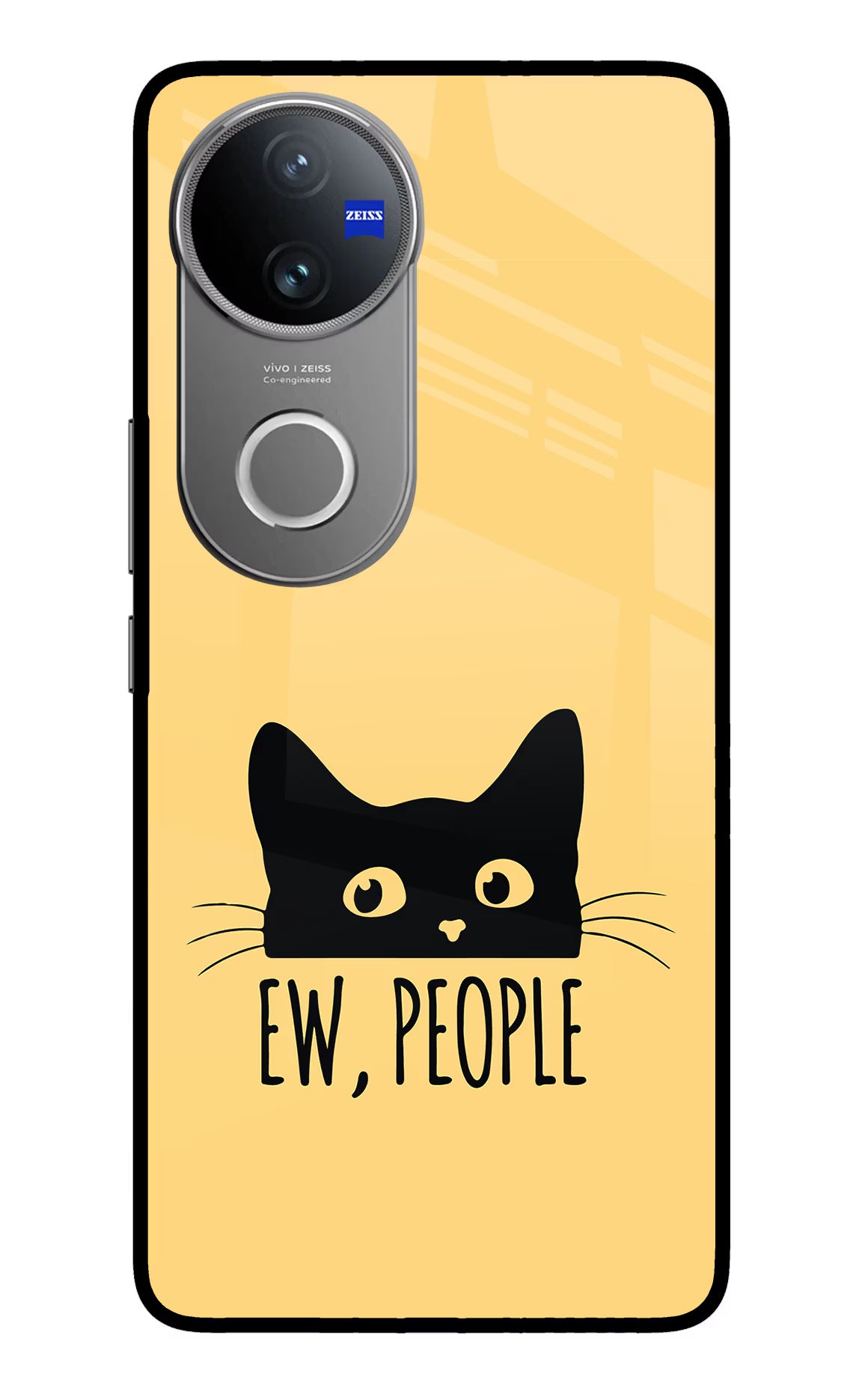 Ew People Catitude Vivo V50 5G Glass Case Back Cover by Casekaro